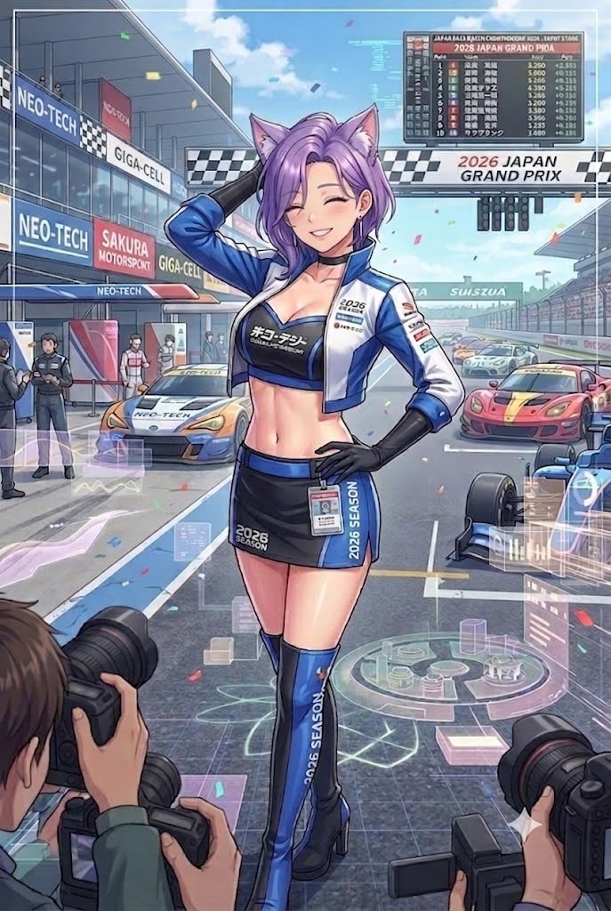カメコに囲われるレースアンバサダーのシス