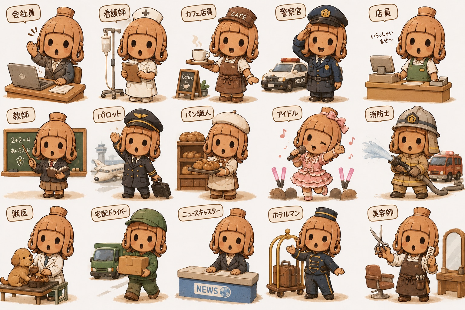 はにわちゃんのお仕事体験 | の人気AIイラスト・グラビア