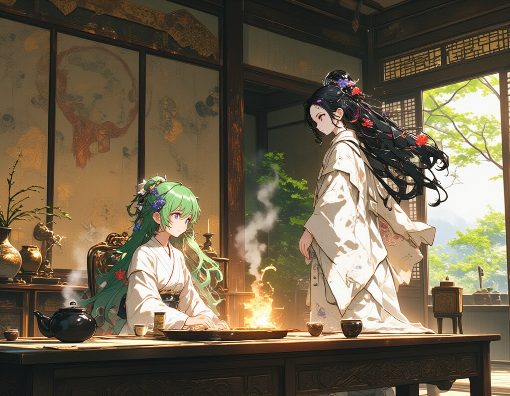 【樹海のかみさま】翡翠の領域、漆黒と彼岸花の神聖な邂逅