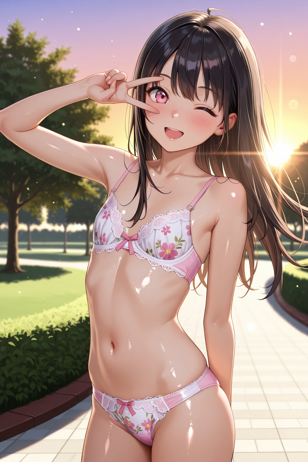 「可愛い下着♡　・・・って恥ずかしいでしょ！」