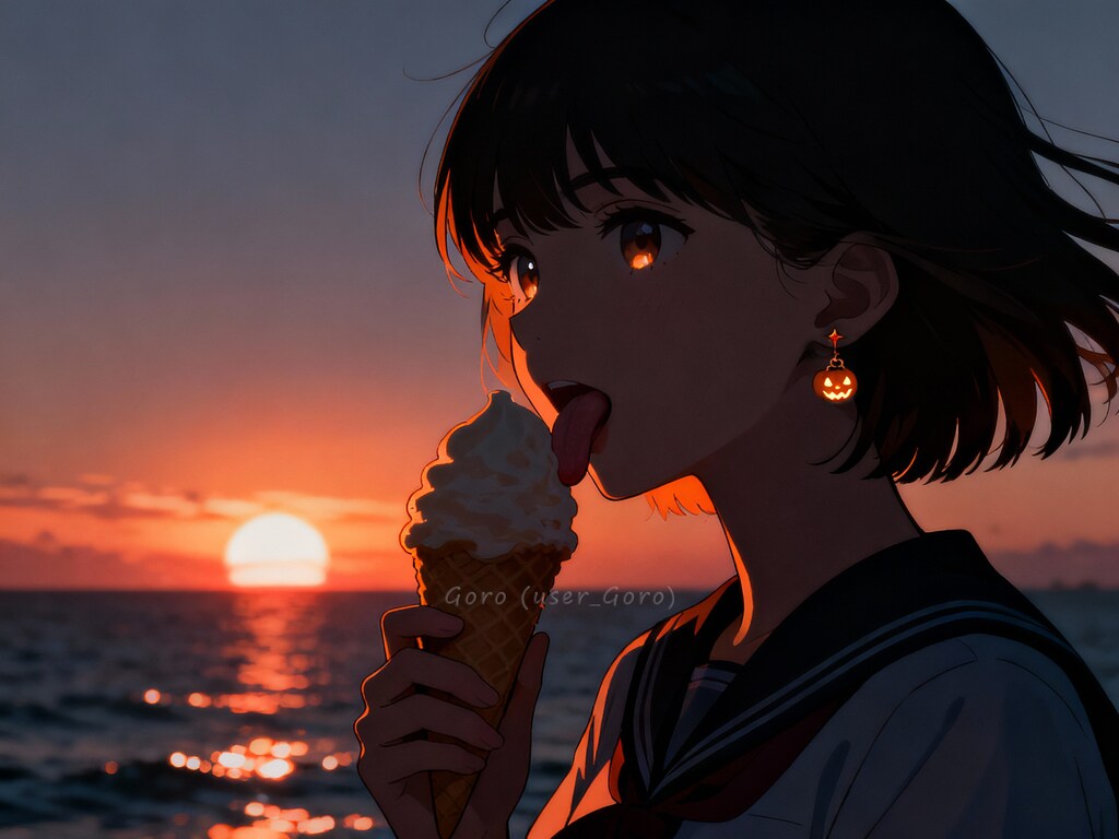 夏の終わりのアイスクリーム