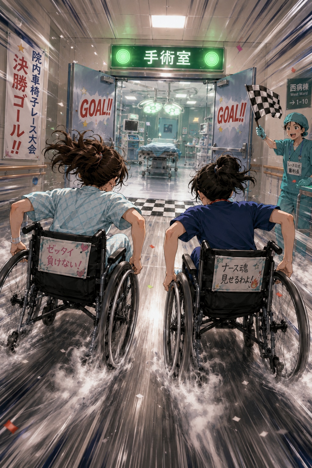 院内疾走。
