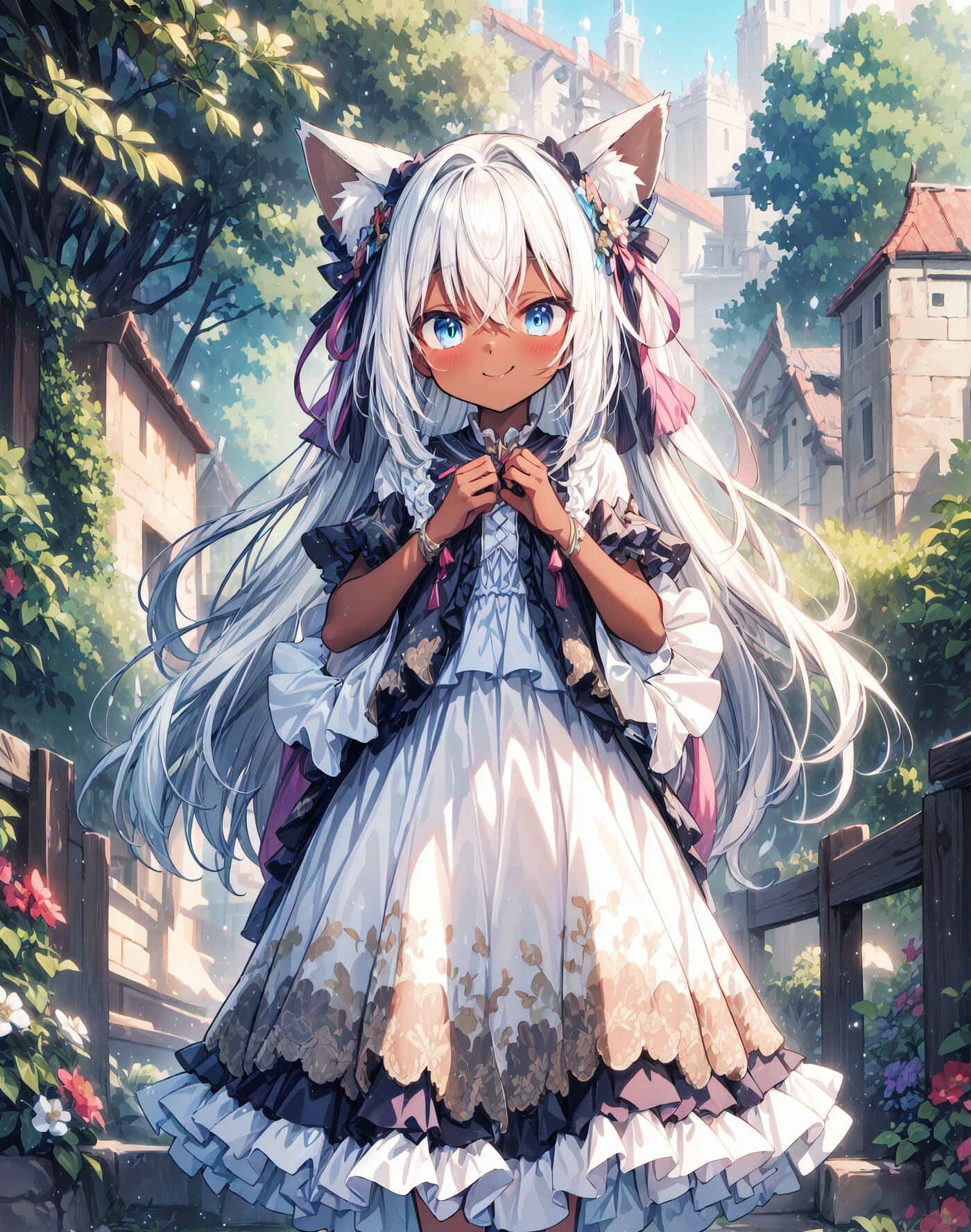 白ロリータ服狐娘