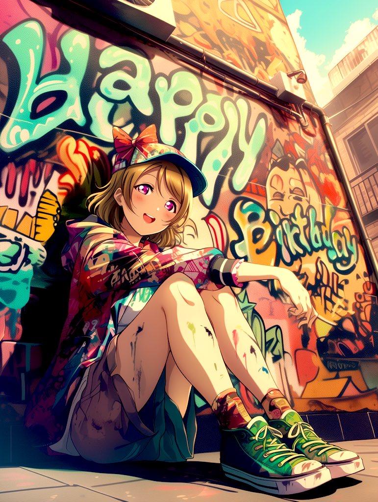 小泉花陽 スプレーアートでHappy birthday