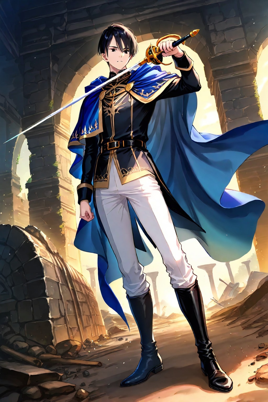 古代遺跡地下,大型男性魔法剣士7