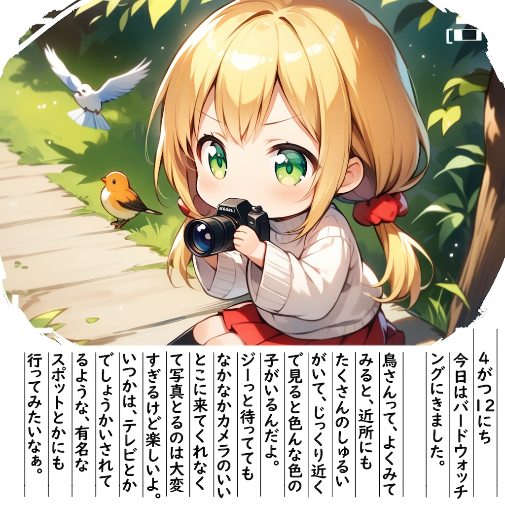 【絵日記】バードウォッチングです