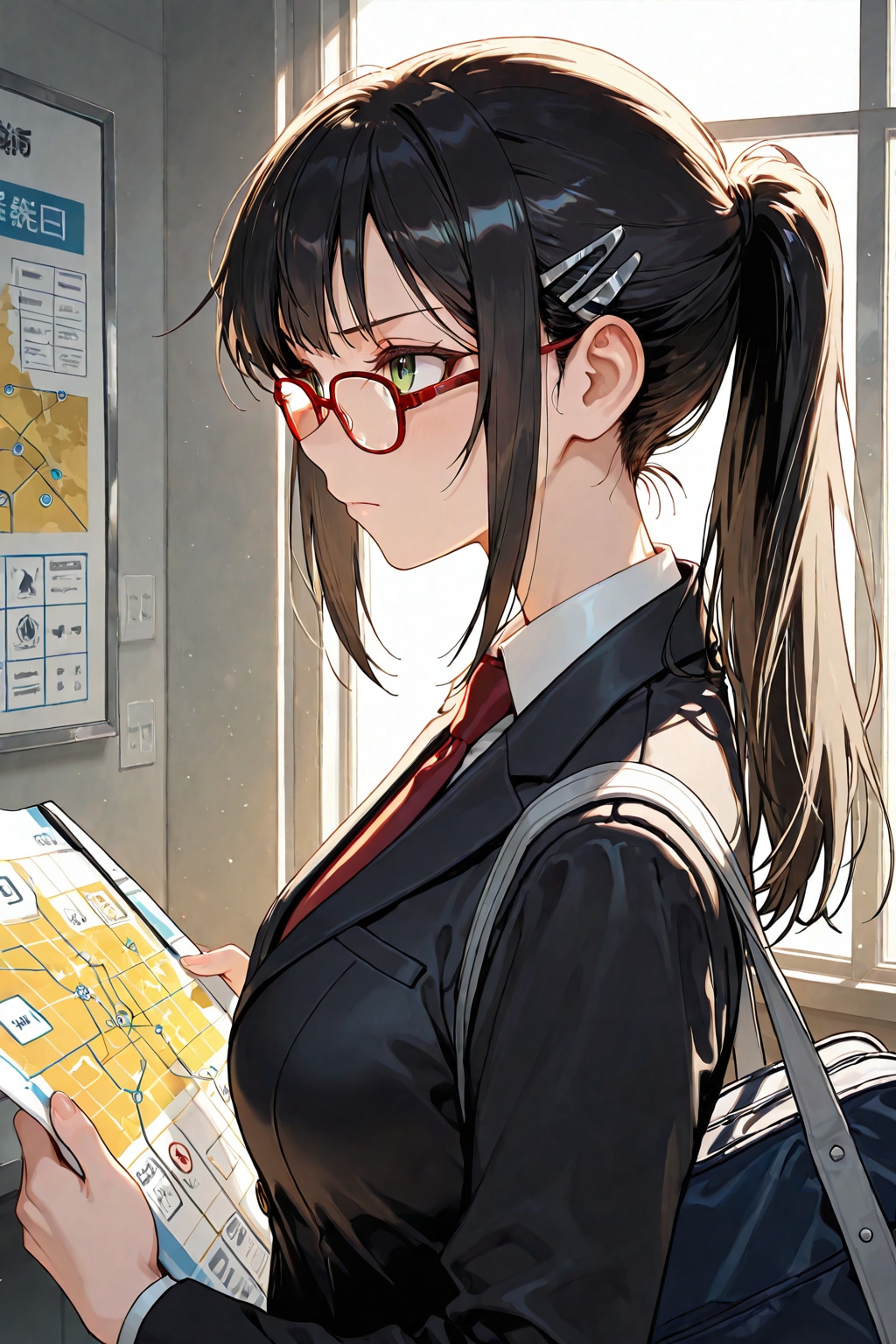 ハザードマップを確認する後輩