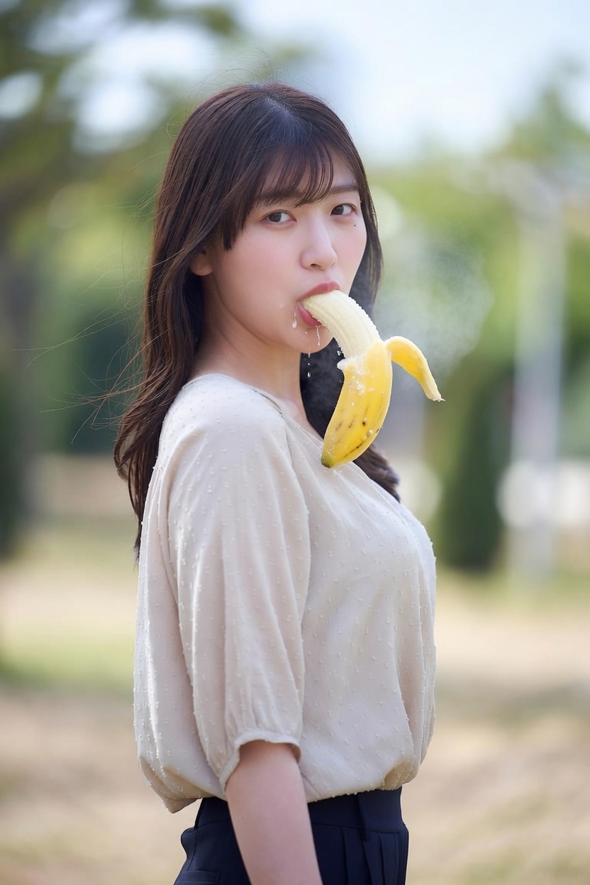 バナナを咥えているだけ