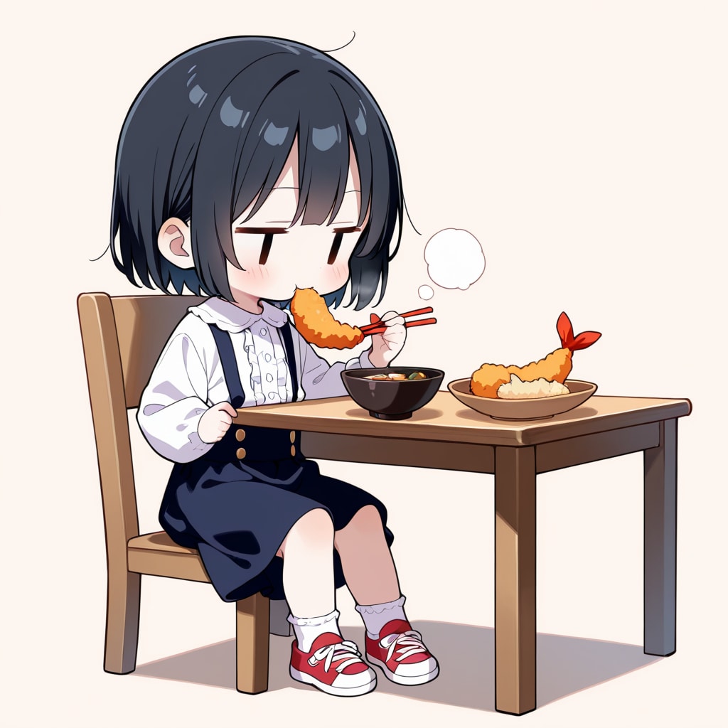 天ぷらを食べる