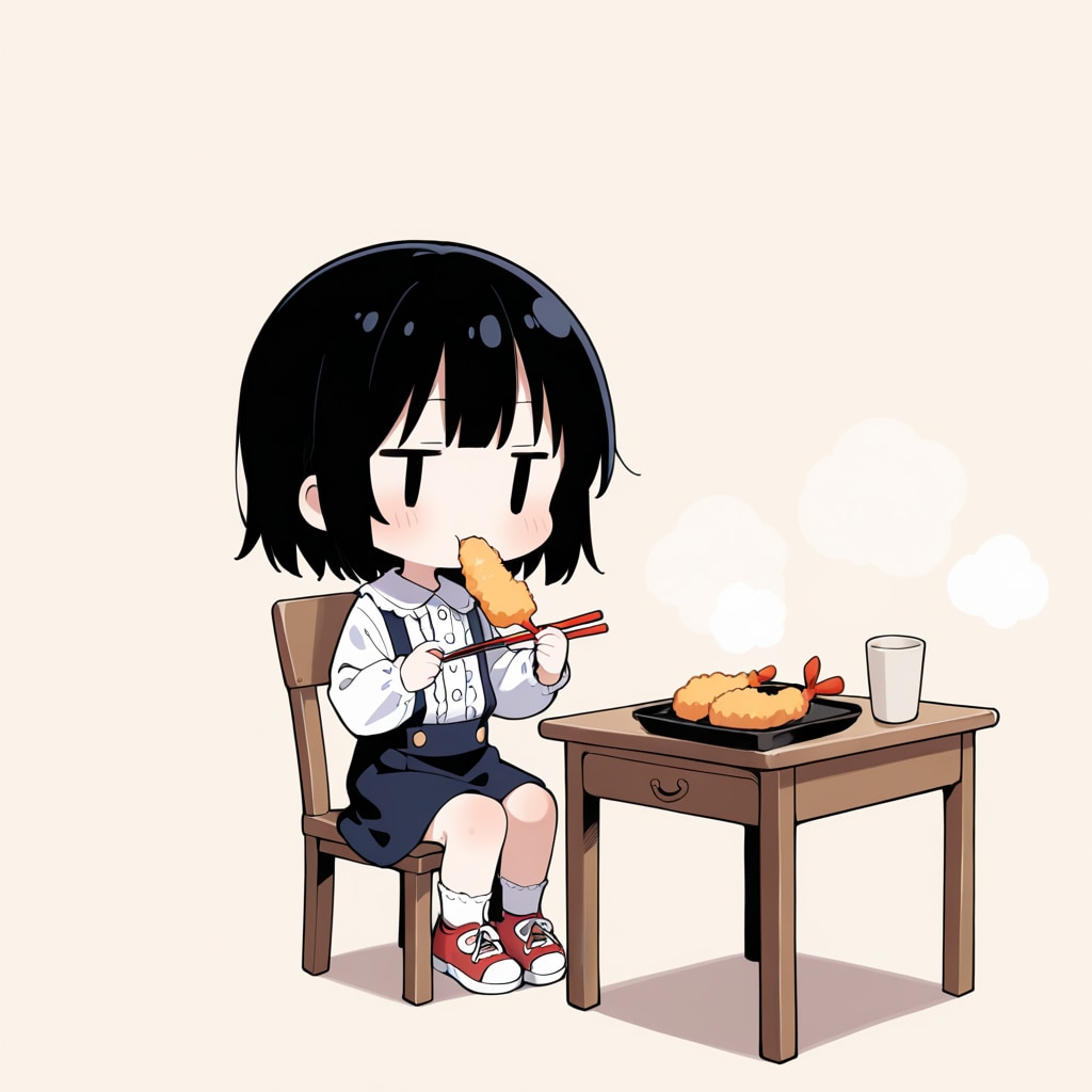 天ぷらを食べる