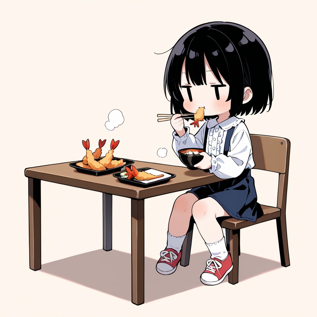 天ぷらを食べる | の人気AIイラスト・グラビア