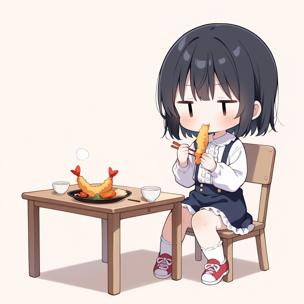 天ぷらを食べる