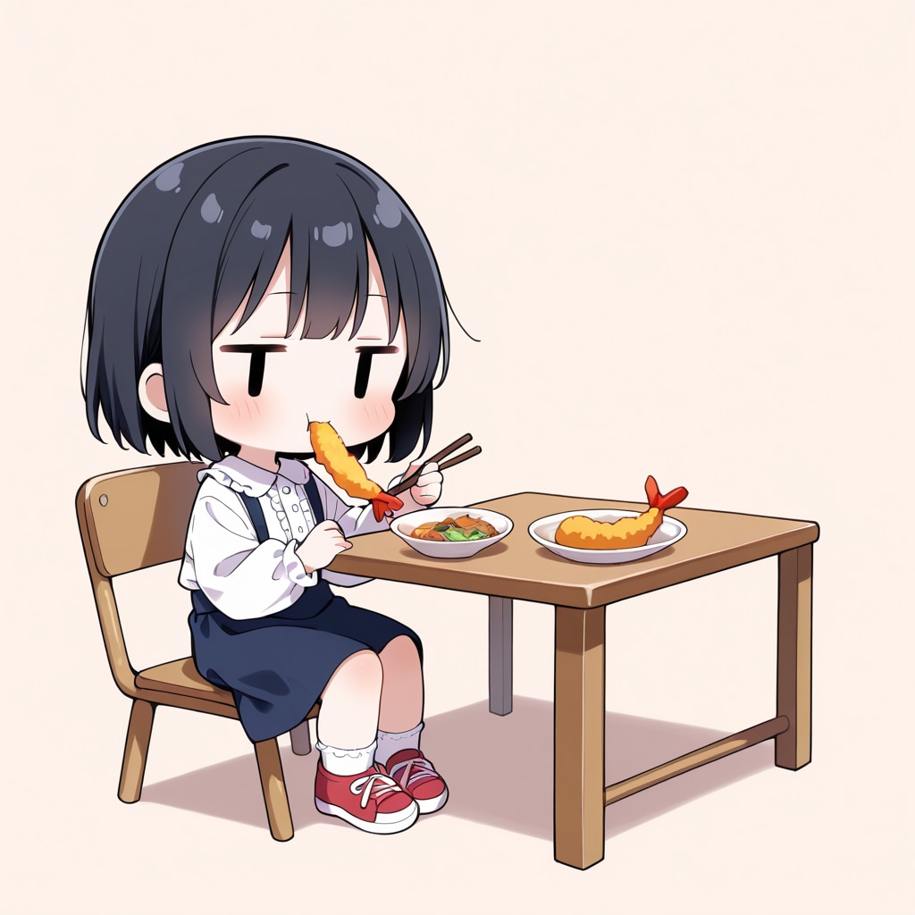 天ぷらを食べる