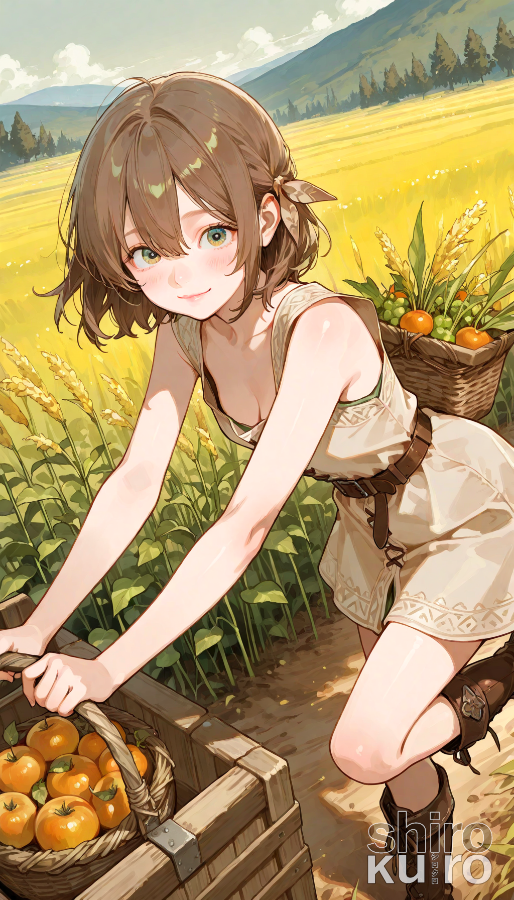 田園に微笑む乙女