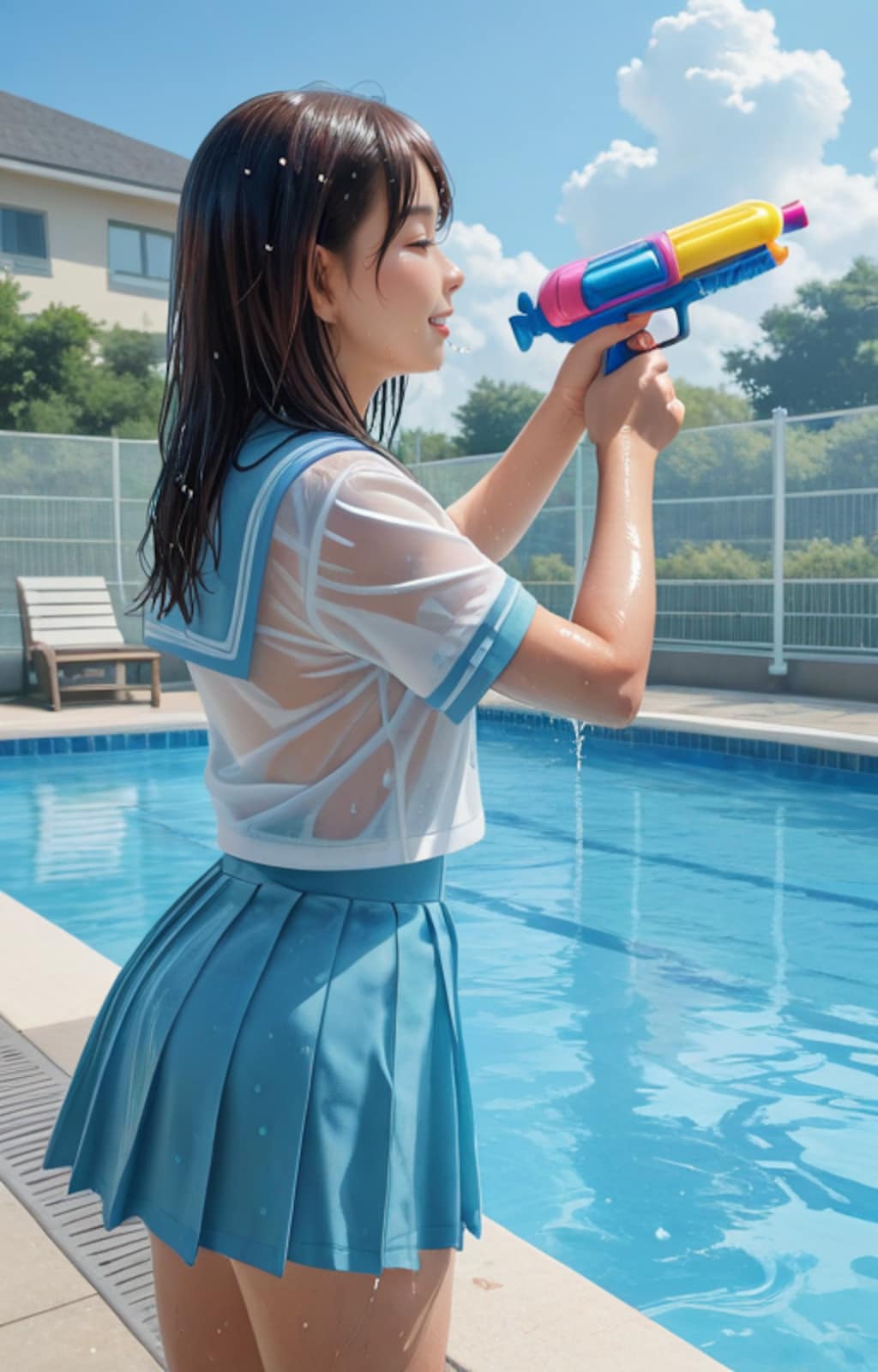 プールでホールドアップ！