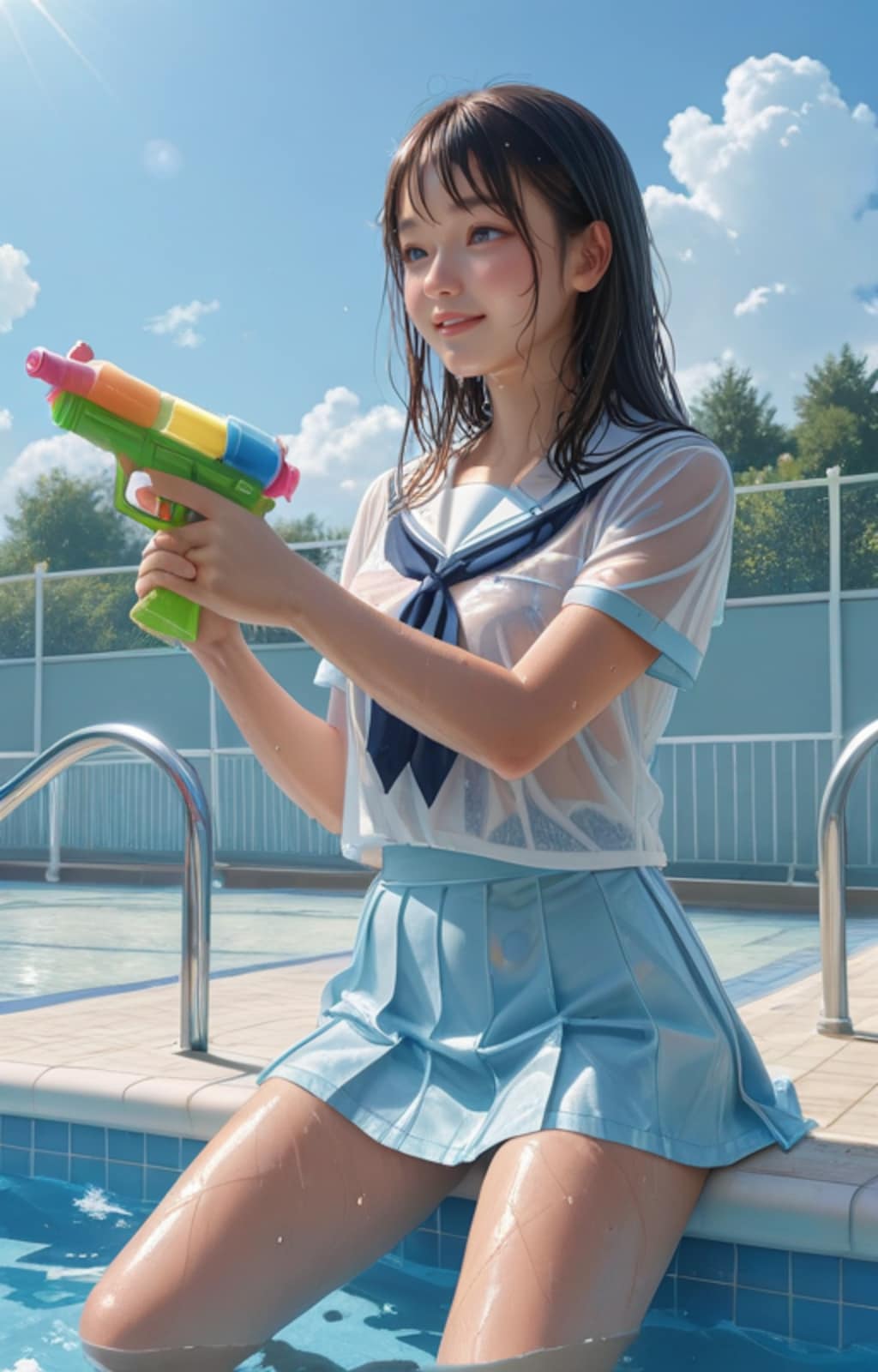 プールでホールドアップ！