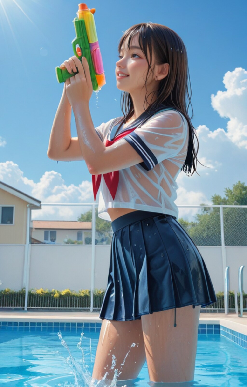 プールでホールドアップ！