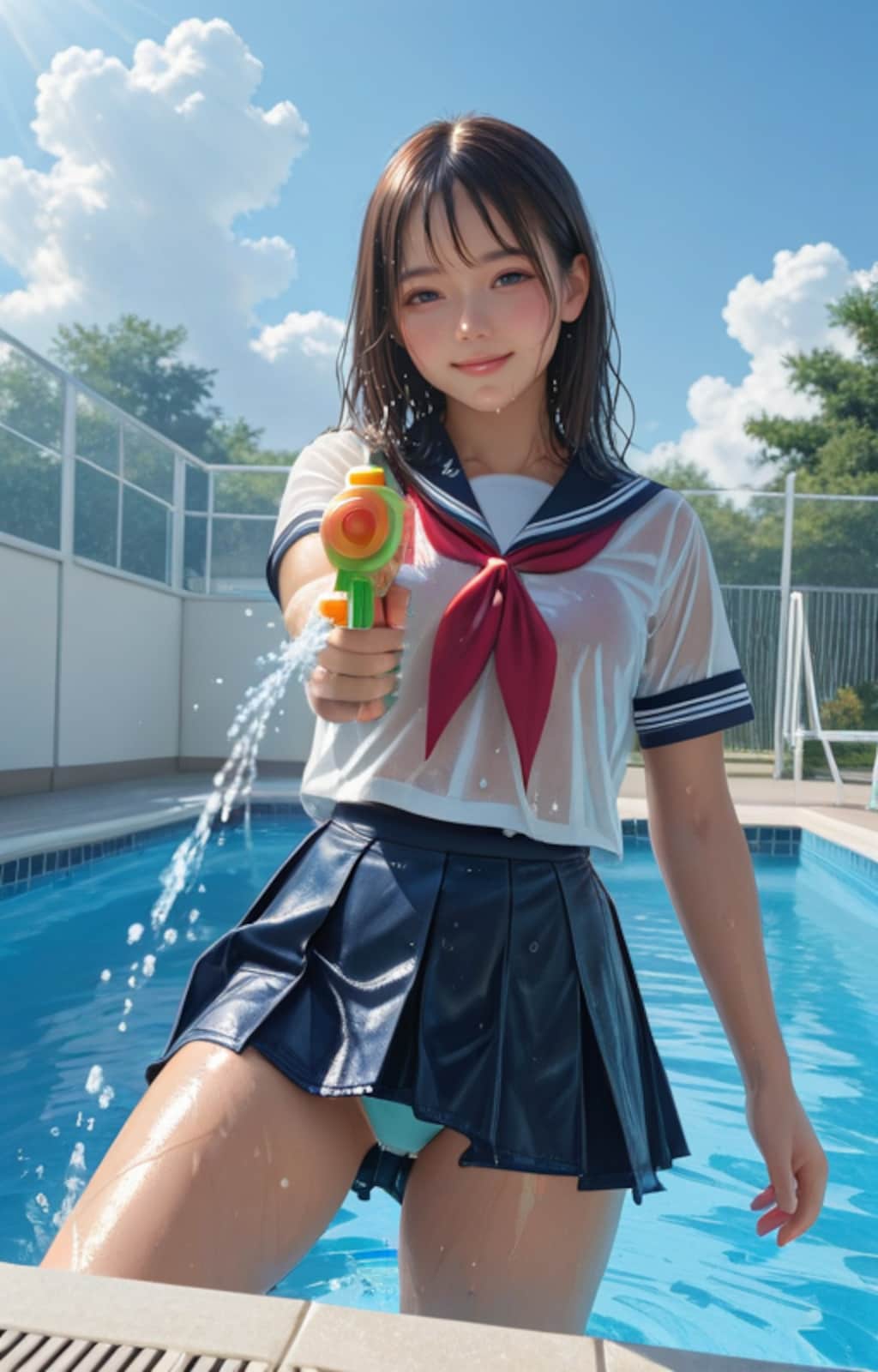 プールでホールドアップ！