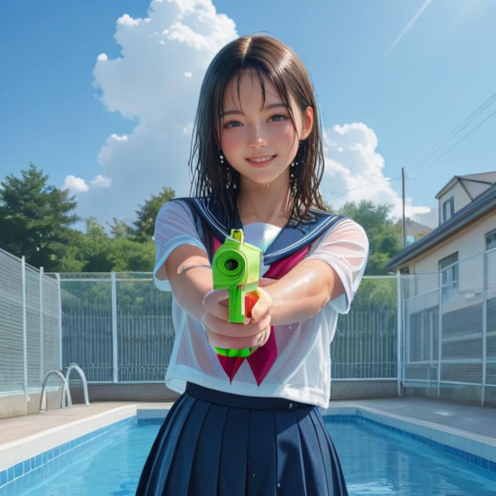 プールでホールドアップ！