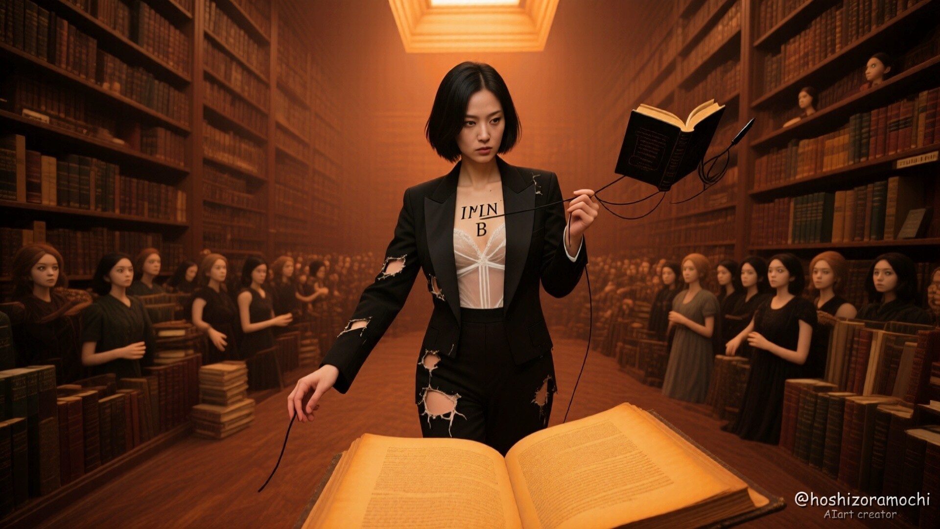 彼女は、本を読むのではなく、本に読まれている。
