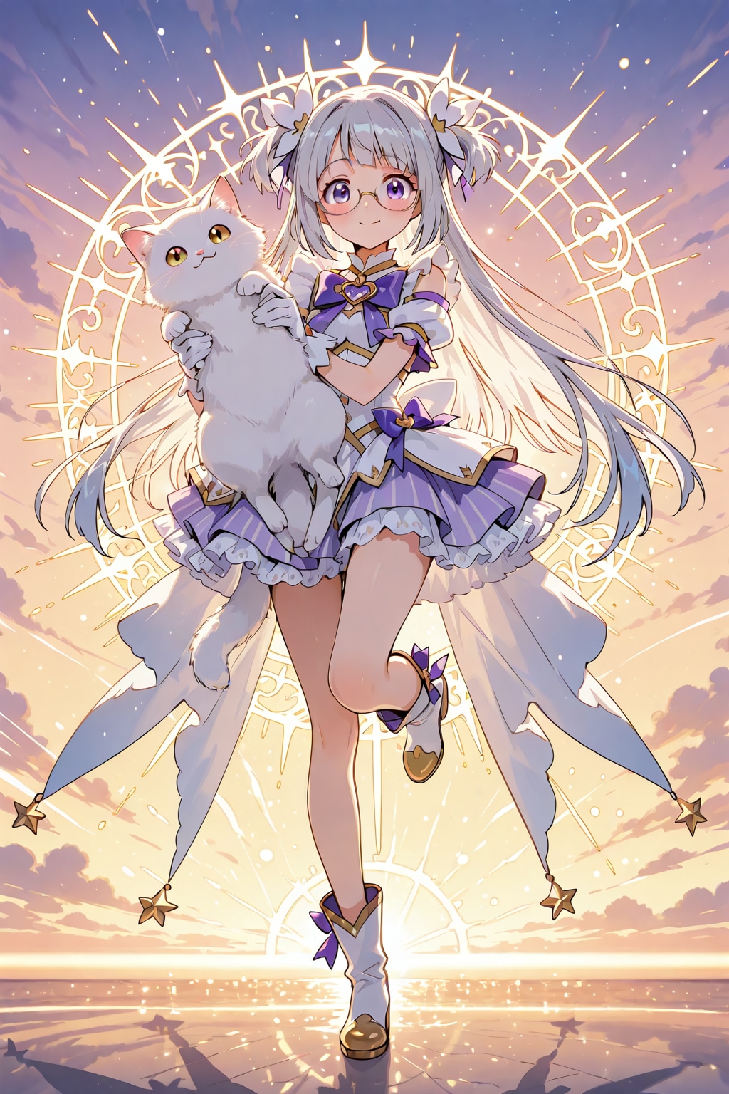 でかネコと銀髪メガネ魔法少女