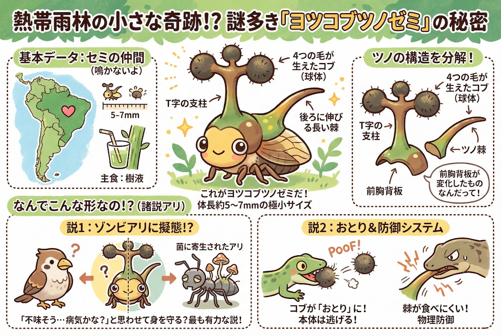 ヨツコブツノゼミちゃん