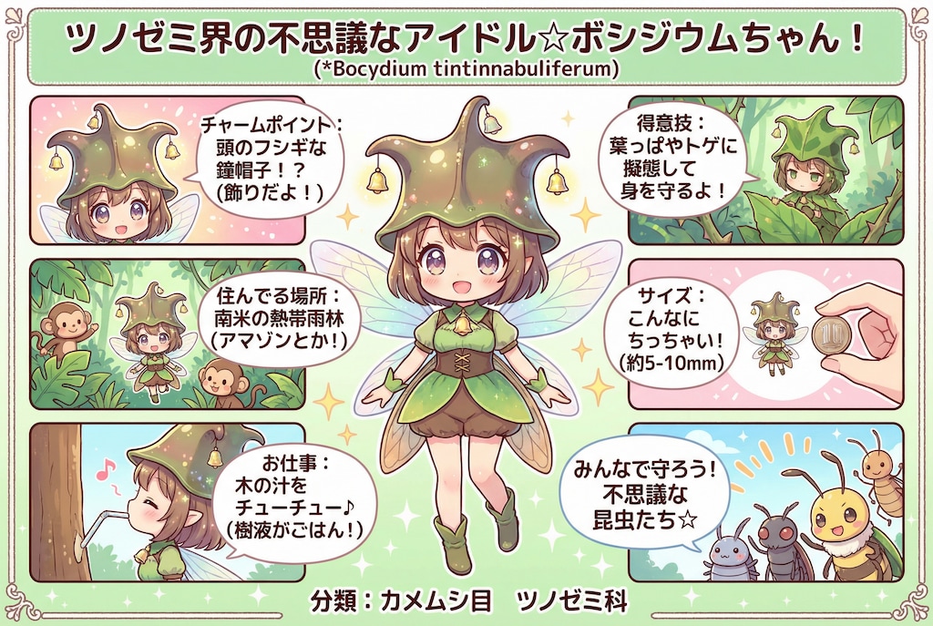 ヨツコブツノゼミちゃん