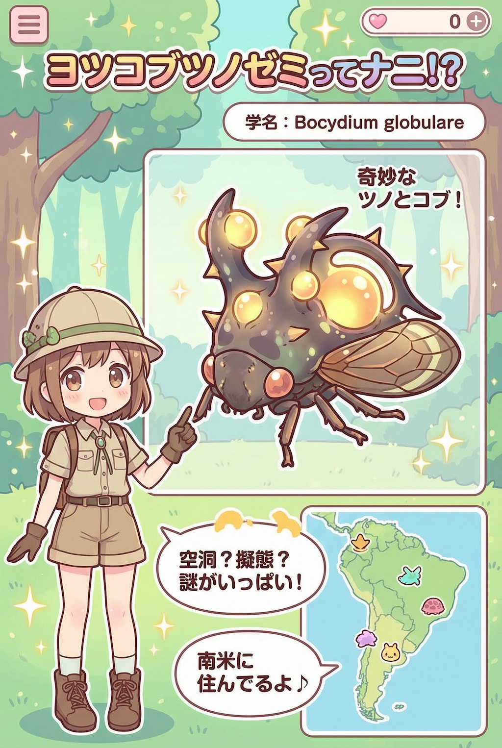 ヨツコブツノゼミちゃん