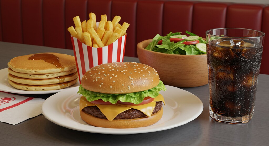 深夜のこっそりサラダ付きハンバーガーセット