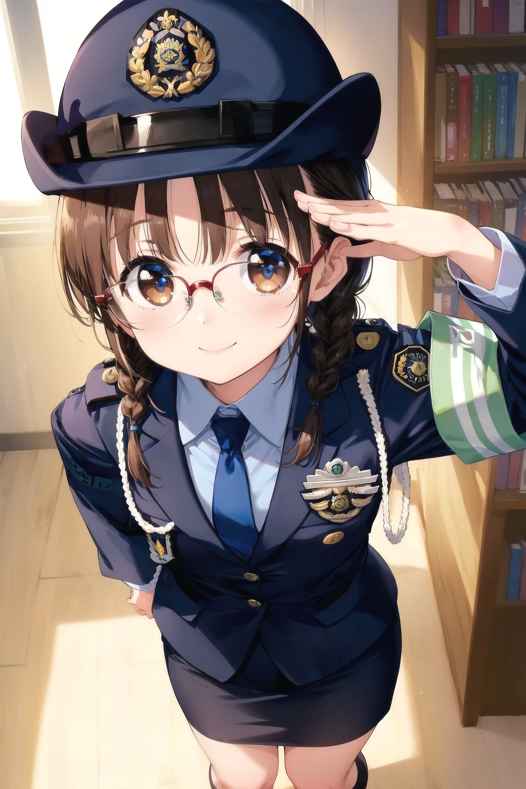 交通安全です！　読み聞かせ会・警察官衣装委員長ちゃん