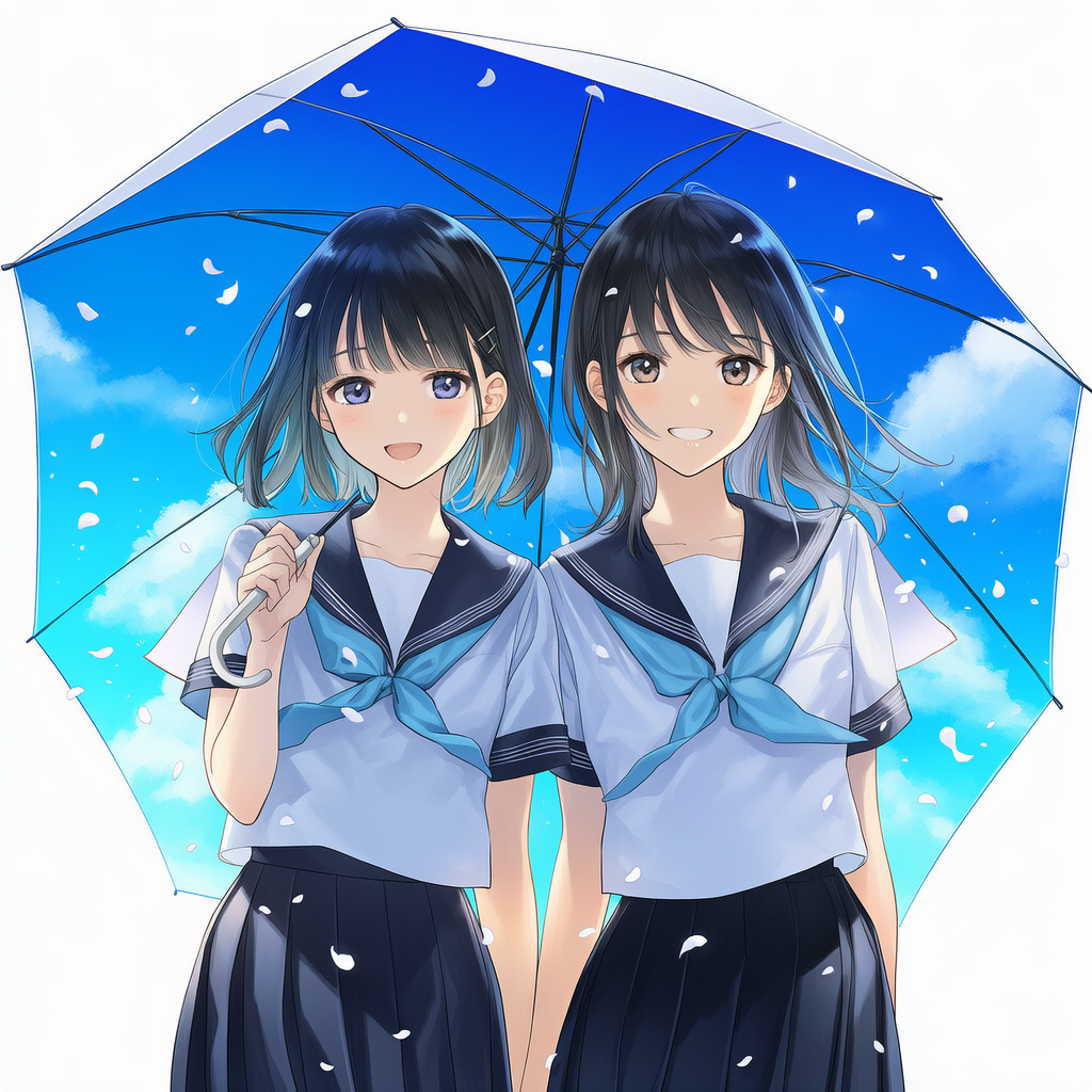 相合傘の双子 | の人気AIイラスト・グラビア