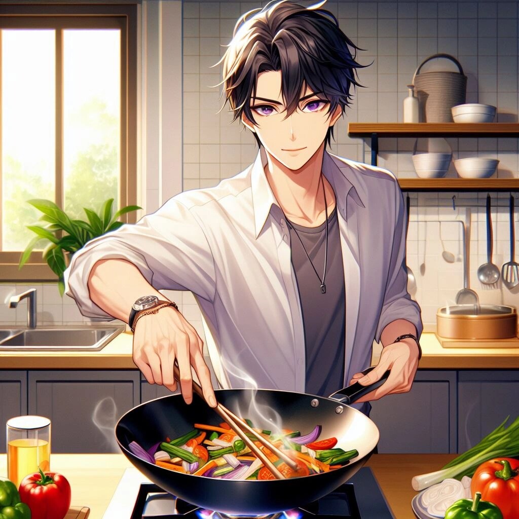 料理をしてる、黒髪短髪男性！！その2(12枚)