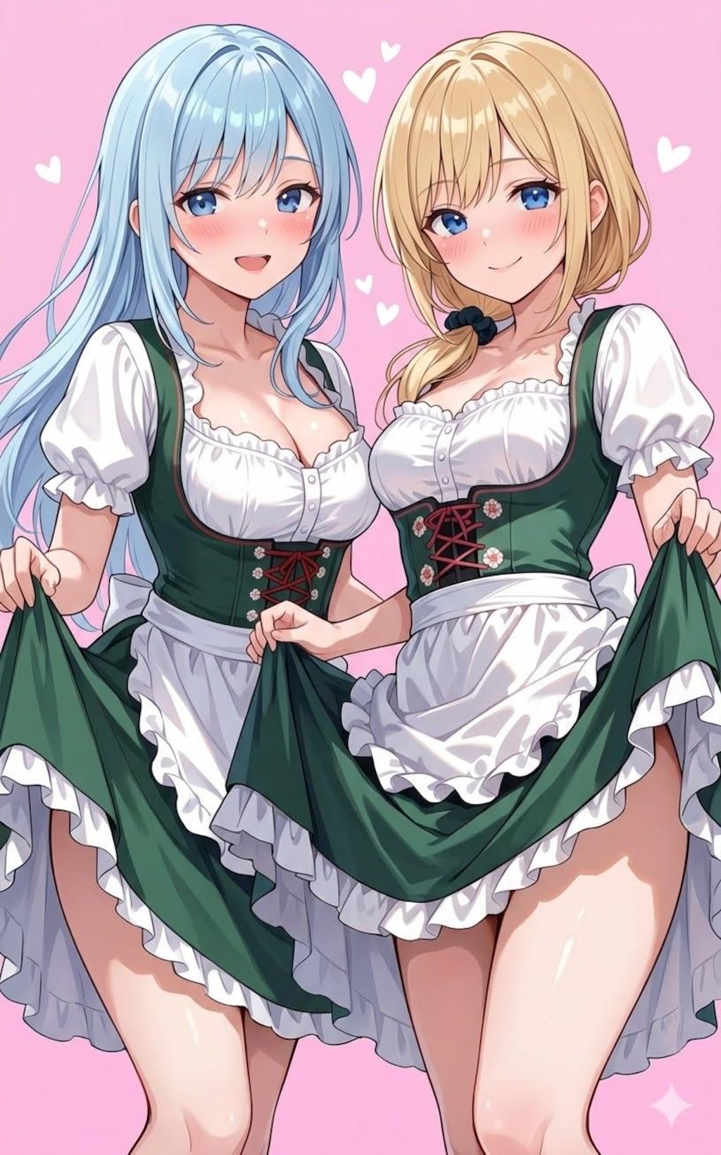 ディアンドルを着たみなも＆真凛