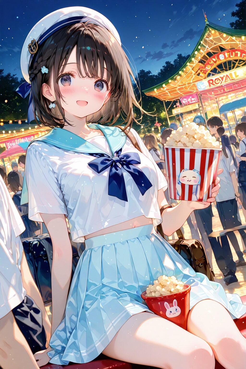 夜の遊園地