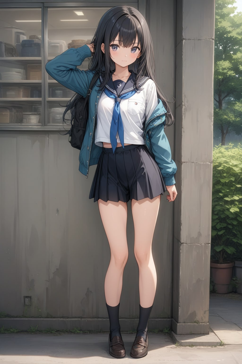 学校にいるセーラー服の少女 | の人気AIイラスト・グラビア