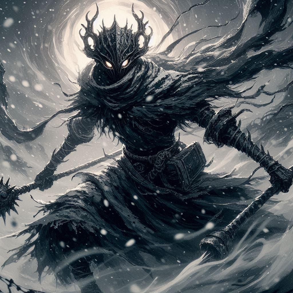 吹雪の中の奇妙な戦士