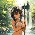 川辺の民族少女 4枚目