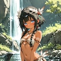 川辺の民族少女 2枚目