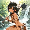 川辺の民族少女 5枚目