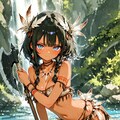 川辺の民族少女 3枚目