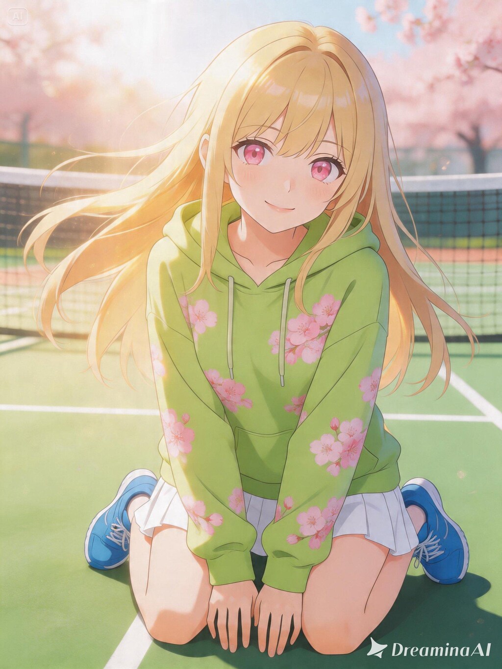 【Seedream5.0】でテニスボールを拾う女の子