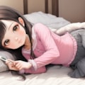 体温計を持ってベッドに入ってくる子 3枚目