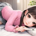 体温計を持ってベッドに入ってくる子 2枚目