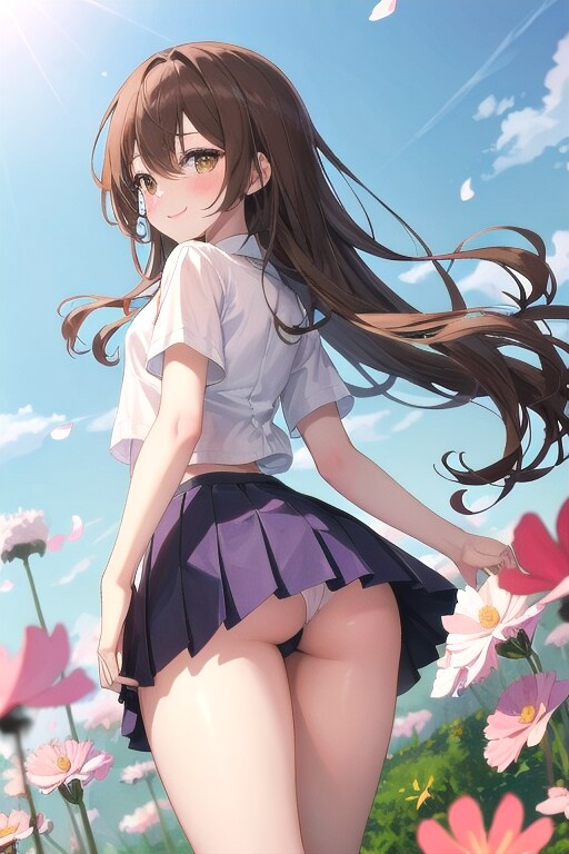 コスモスに囲まれて