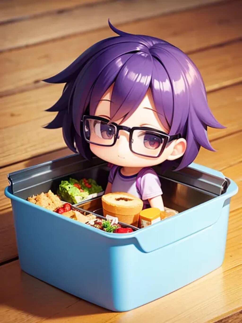 ちび眼鏡ちゃんたちとお弁当