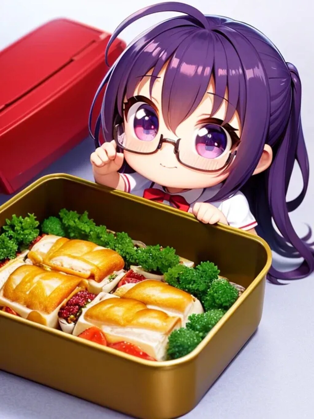 ちび眼鏡ちゃんたちとお弁当