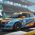 初音ミクとスイフトスポーツレーシングカー 2枚目