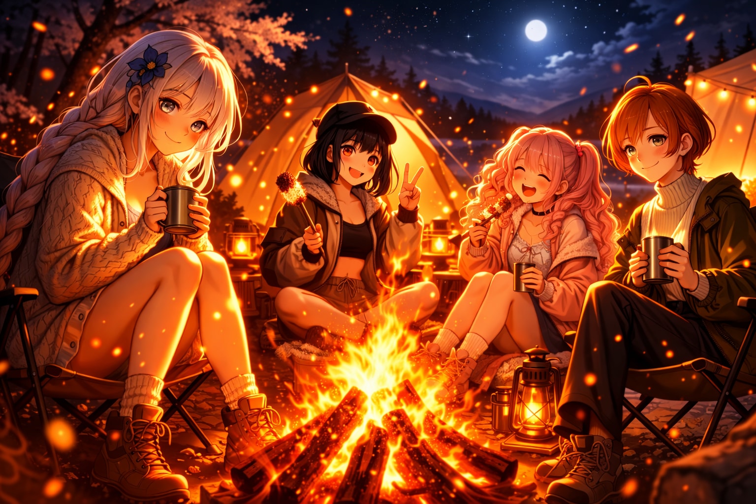 みんなでキャンプ | の人気AIイラスト・グラビア