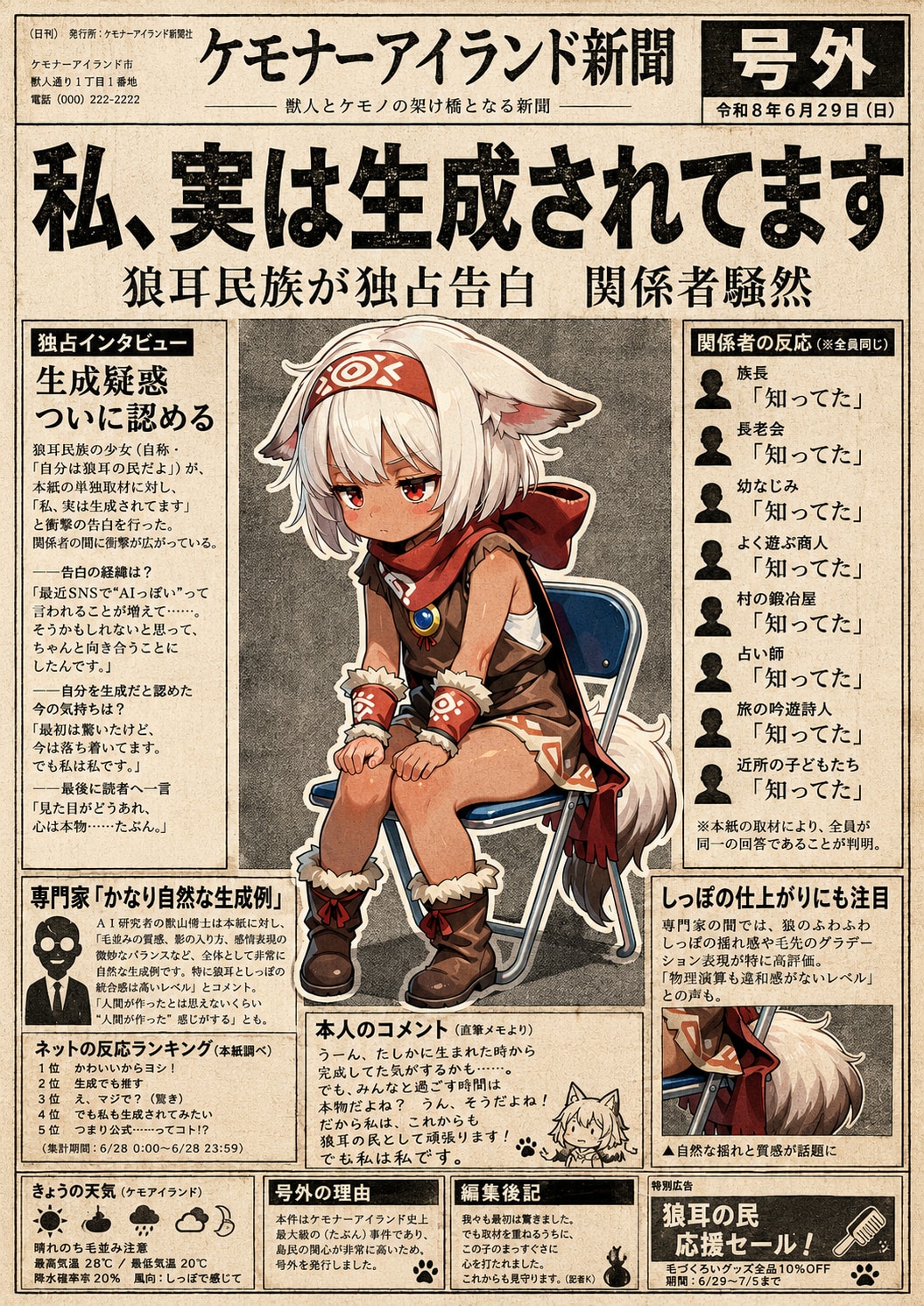 実はＡＩで生成されていた狼耳民族！