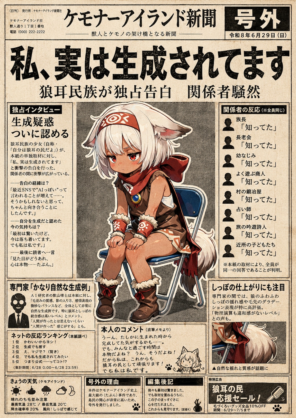 実はＡＩで生成されていた狼耳民族！